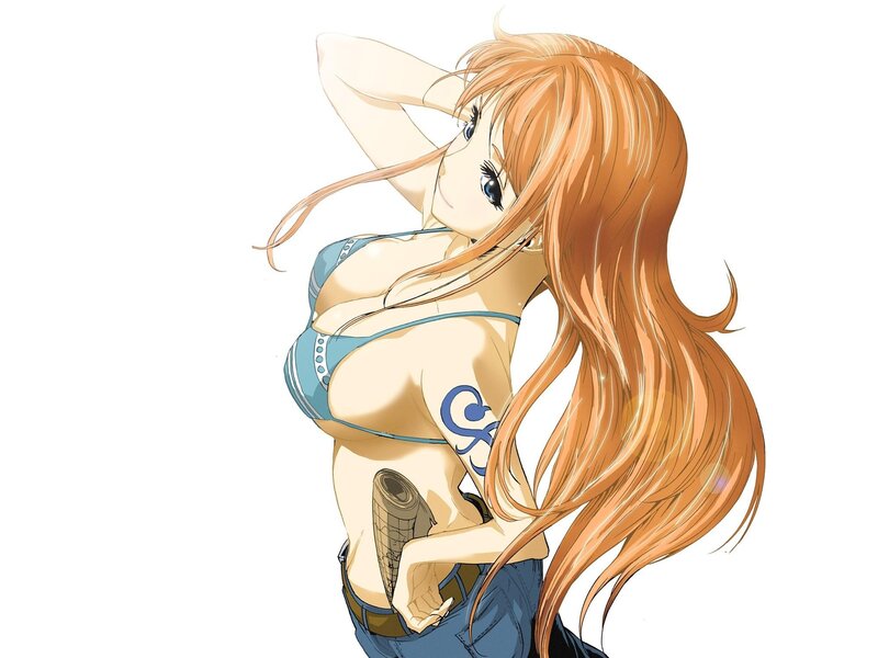 Anime woman in bikini