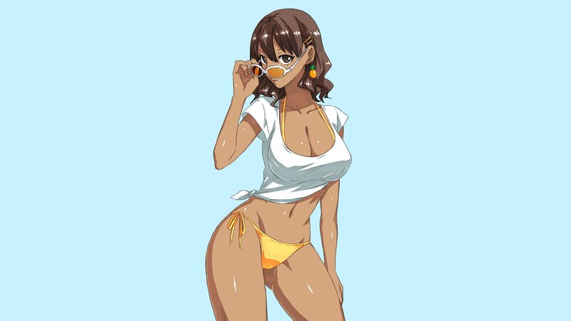 anime woman in bikini