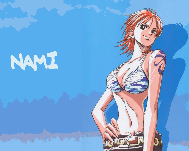 Anime Woman in Bikini — Blue, Confident, Afternoon, Manga