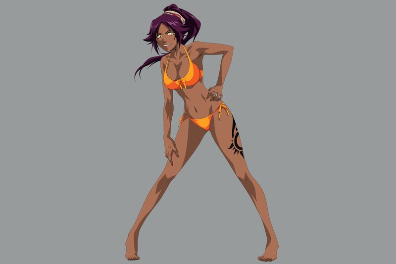 Anime Woman in Bikini — Orange, Confident