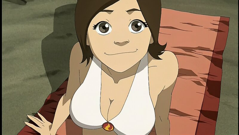 Anime Woman in Bikini — White