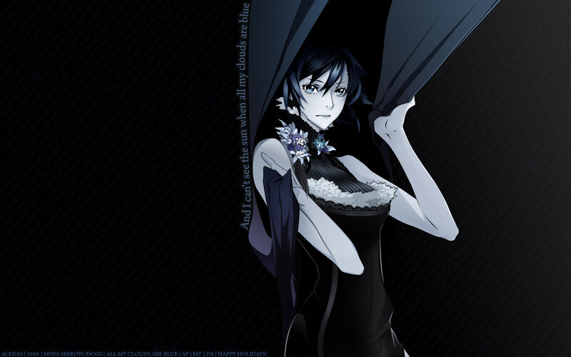 Anime Woman in Black Dress — Dramatic, Night, Manga