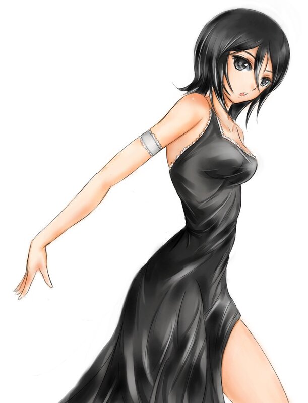 Anime Woman in Black Dress — Neutral, Manga