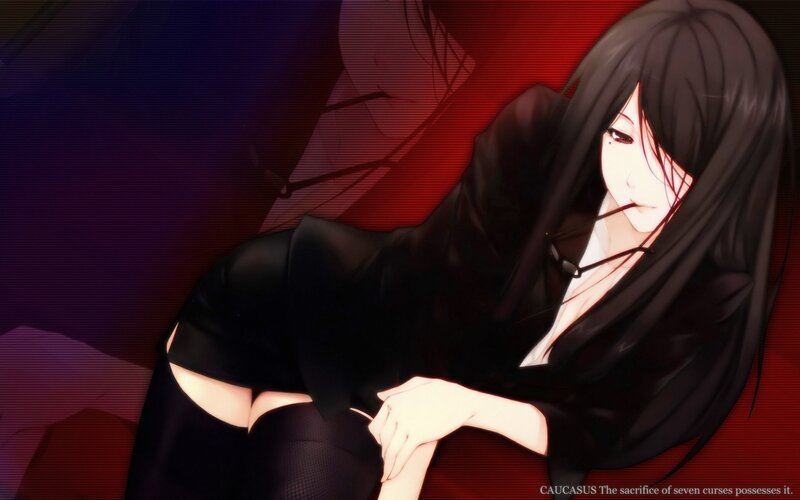 Anime Woman in Black Suit — Dramatic, Digital Art, Long Hair