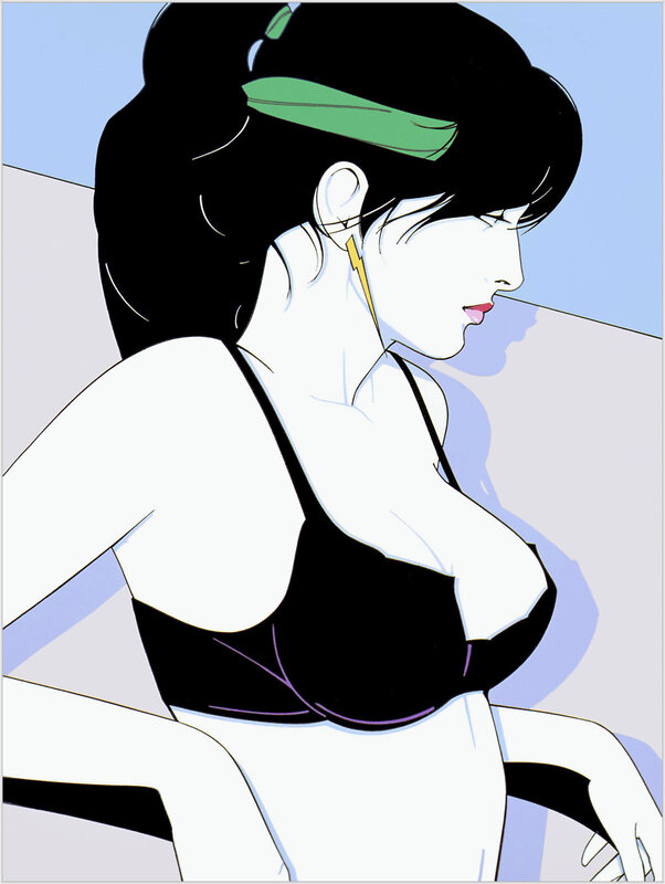 anime woman in black top