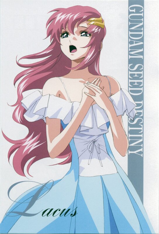 Anime Woman in Blue Dress — Dramatic, Pink Hair
