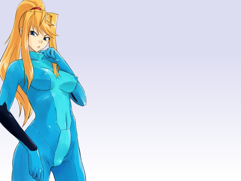 Anime Woman in Blue Suit — Neutral, Long Hair