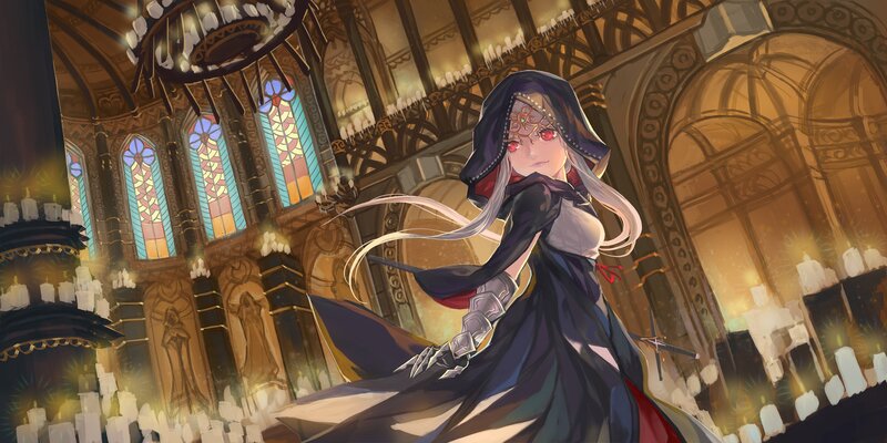 Anime Woman in Cathedral