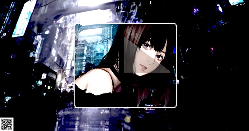 Anime Woman in City — Black