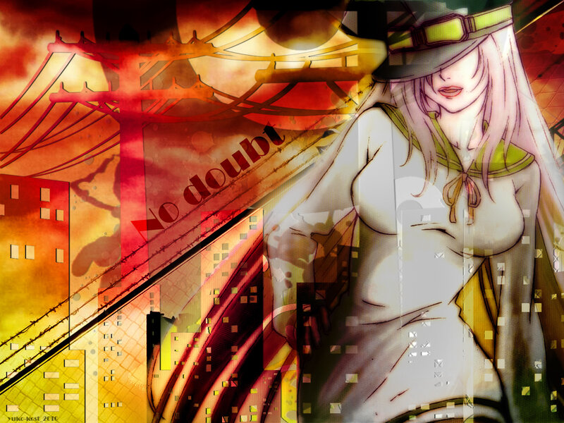 Anime Woman in City — Red