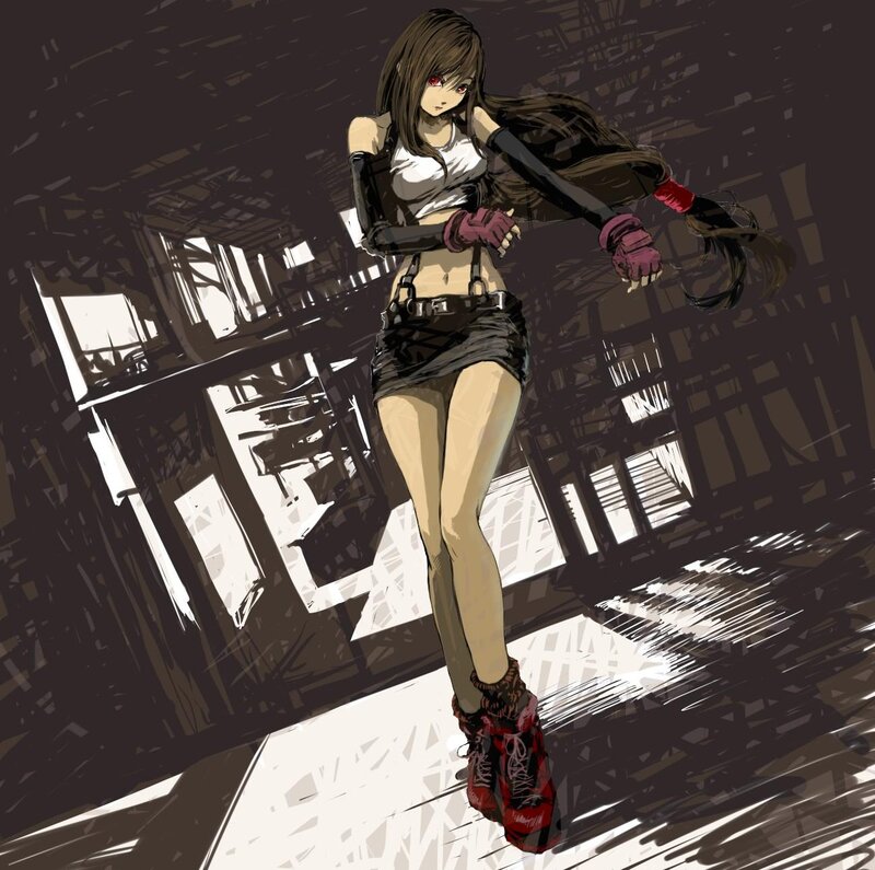 Anime Woman in Combat Gear — Brown