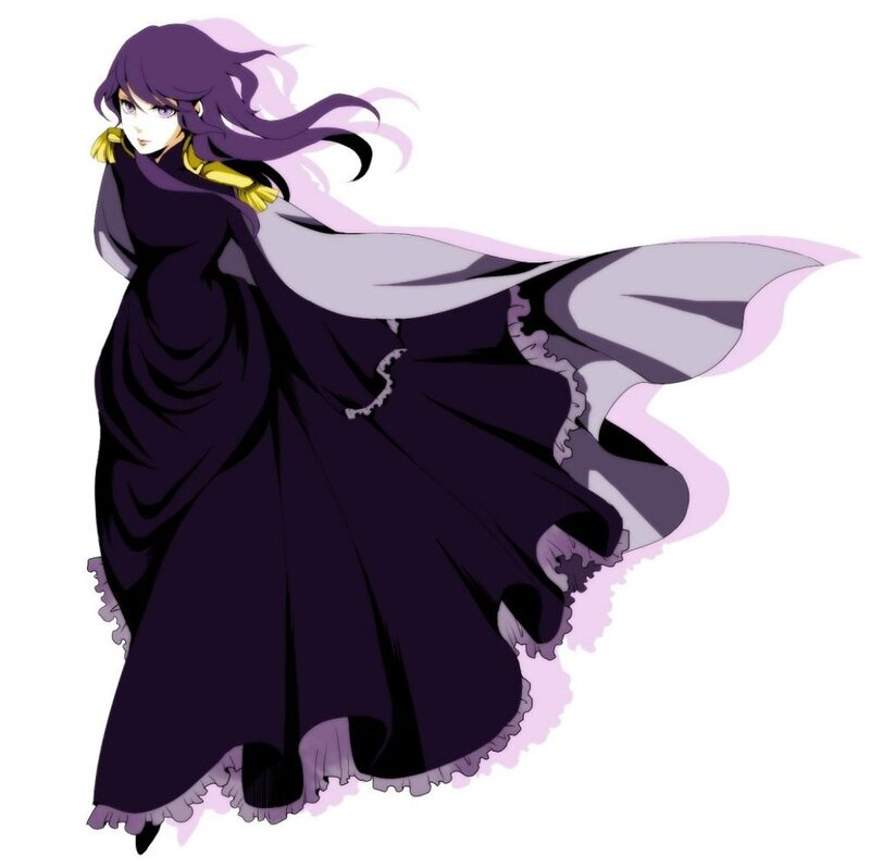 Anime Woman in Dark Dress — Purple