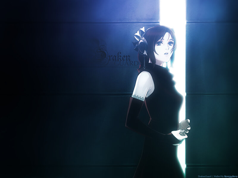 Anime Woman in Dark Room — Black