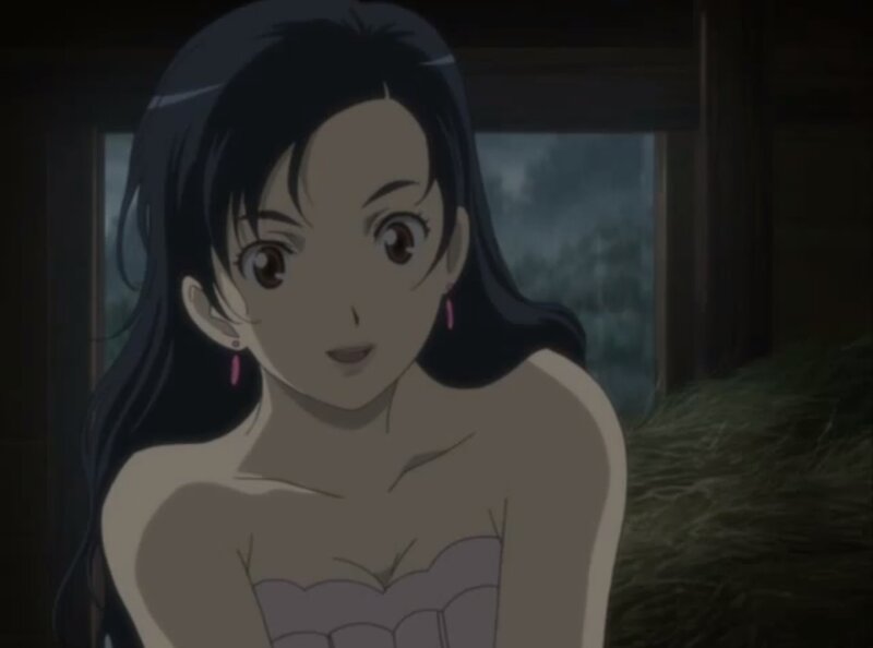 Anime Woman in Dress — Black, Dramatic