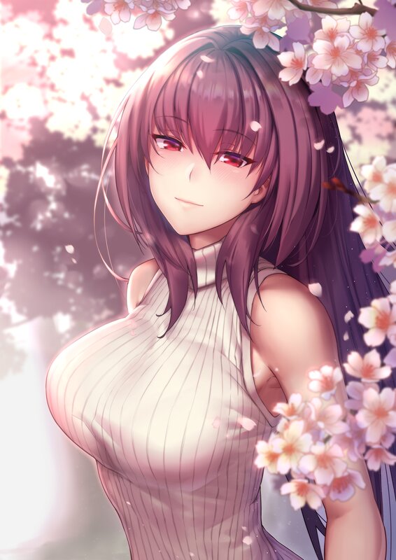 Anime Woman in Dress — Pink, Serene