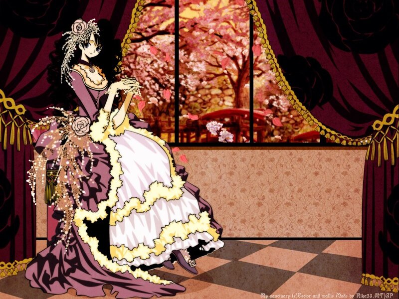 Anime Woman in Dress — Purple, Dramatic, Spring