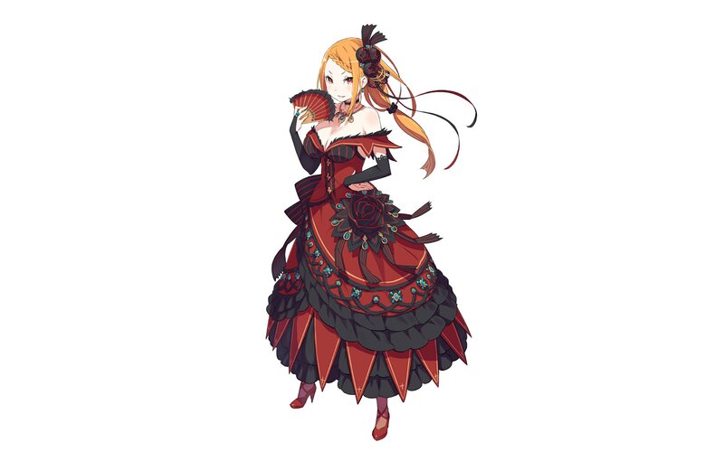 Anime Woman in Dress — Red
