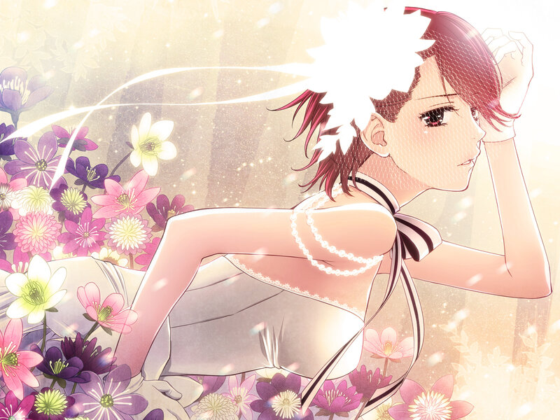 Anime Woman in Flowers