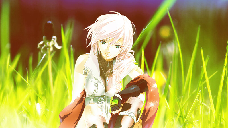 Anime Woman in Grass