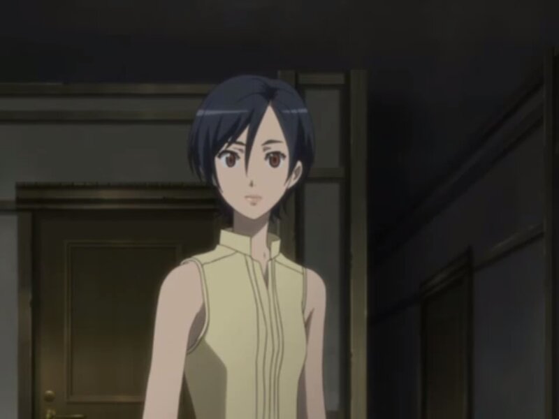 Anime Woman in Hallway — Black
