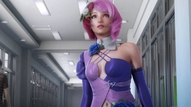 Anime Woman in Hallway