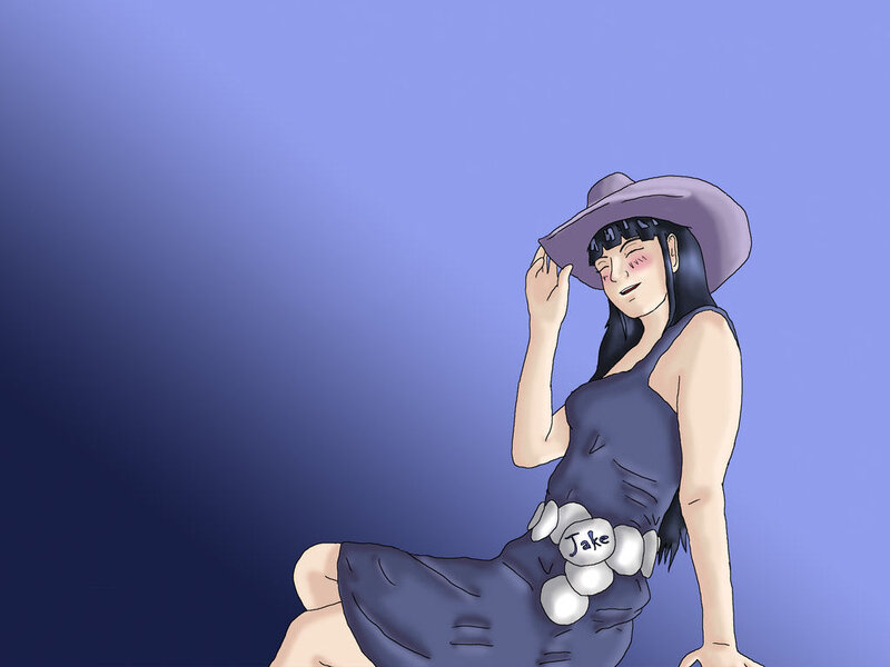 Anime Woman in Hat — Blue