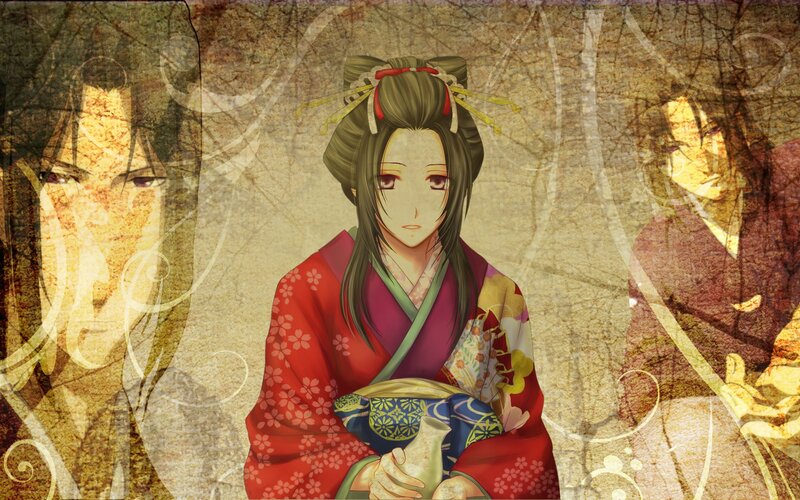 anime woman in kimono