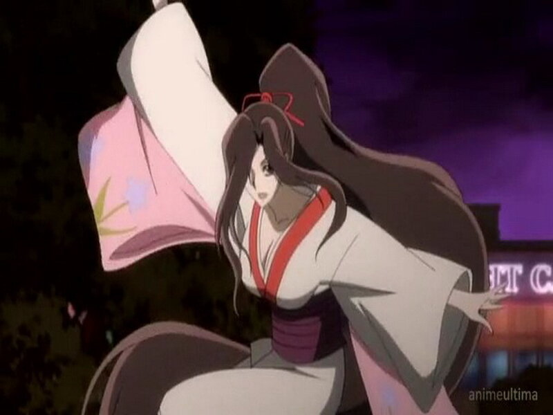 Anime Woman in Kimono — Purple, Dramatic