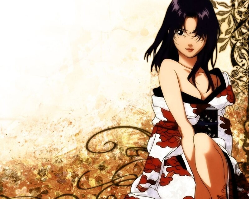 anime woman in kimono