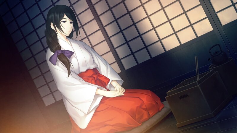 Anime Woman in Kimono — White, Serene, Night, Shoji Screen
