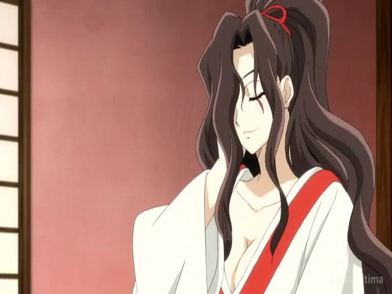 Anime Woman in Kimono — White