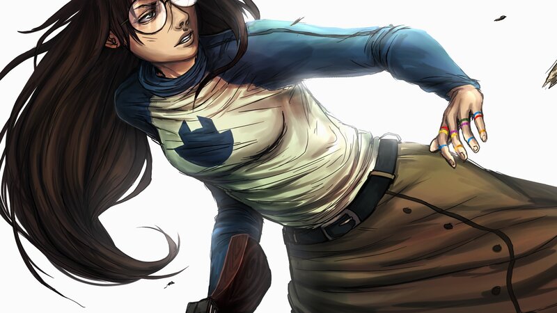 Anime Woman in Motion — Brown