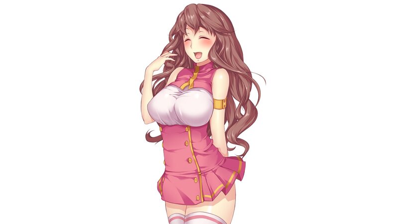 Anime Woman in Pink Dress — Happy