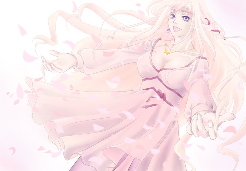 Anime Woman in Pink Dress — Serene