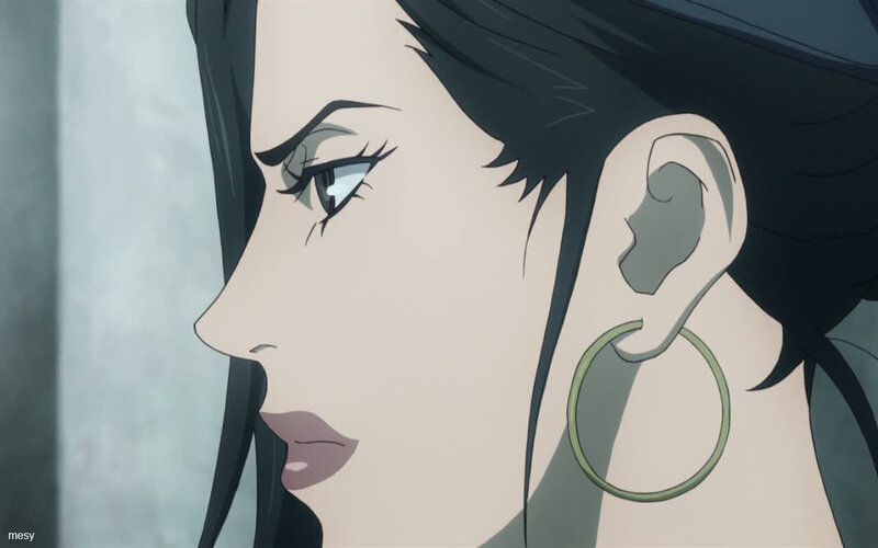 Anime Woman in Profile — Black
