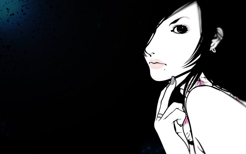 anime woman in profile