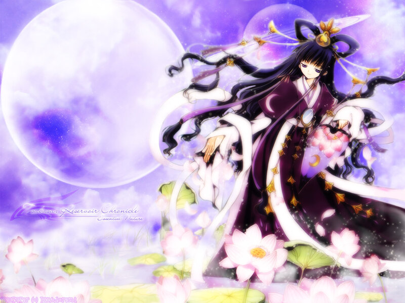 Anime Woman in Purple Kimono — Serene, Night