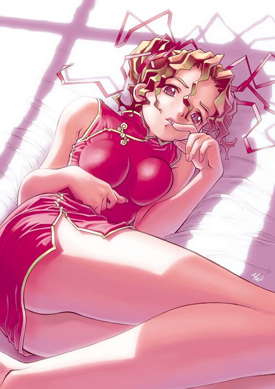 Anime Woman in Red Dress — Pink, Seductive