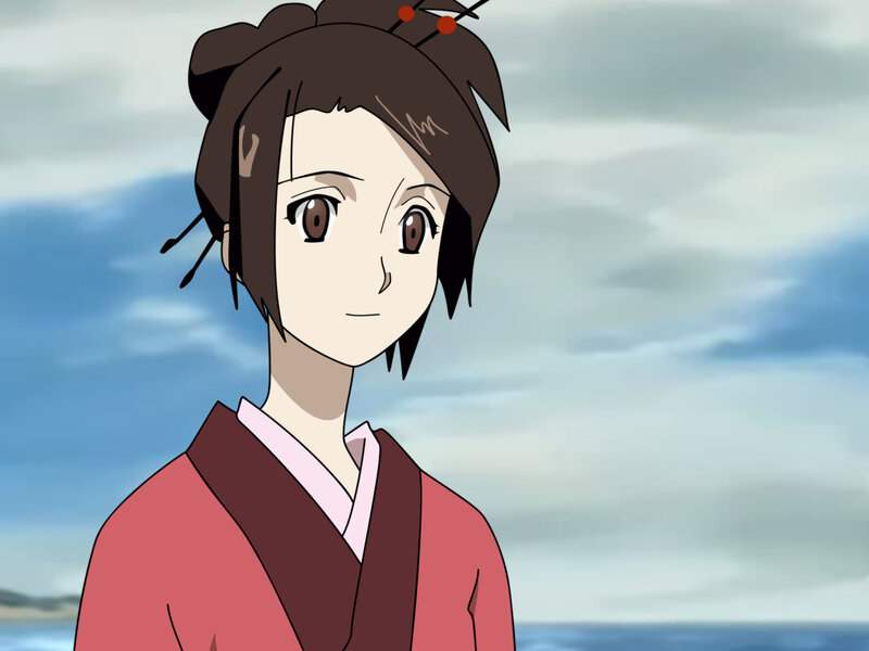 Anime Woman in Red Kimono — Calm