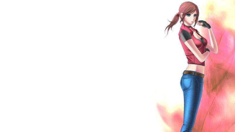anime woman in red top