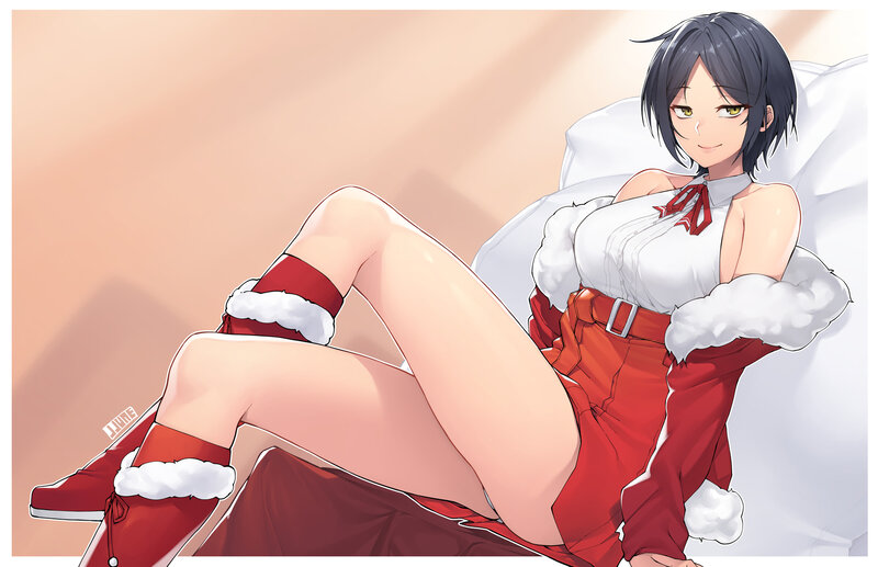 Anime Woman in Santa Outfit — Red, Relaxed
