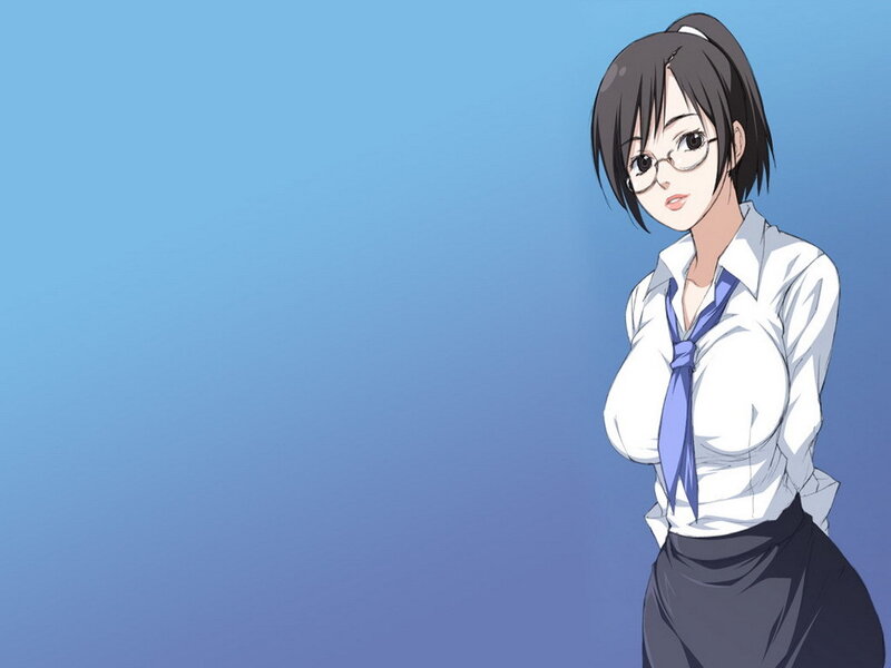 anime woman in school uniform