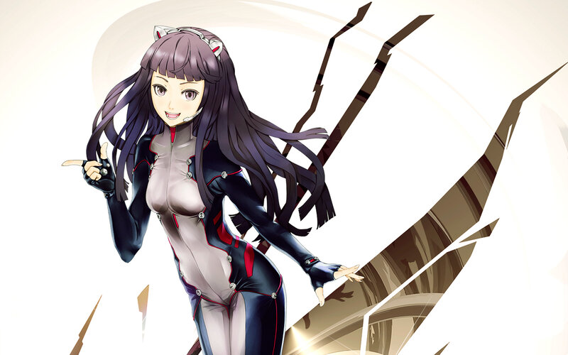 Anime Woman in Suit — Purple