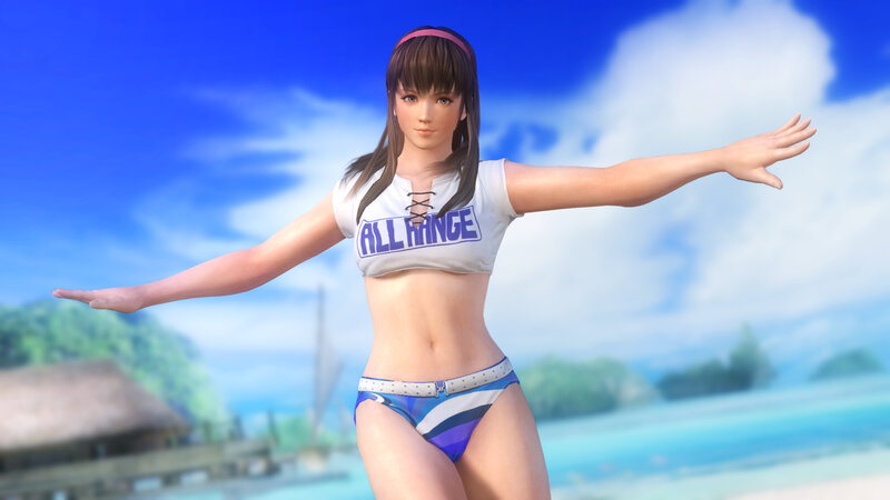 Anime Woman in Swimsuit — Blue, Serene, Afternoon