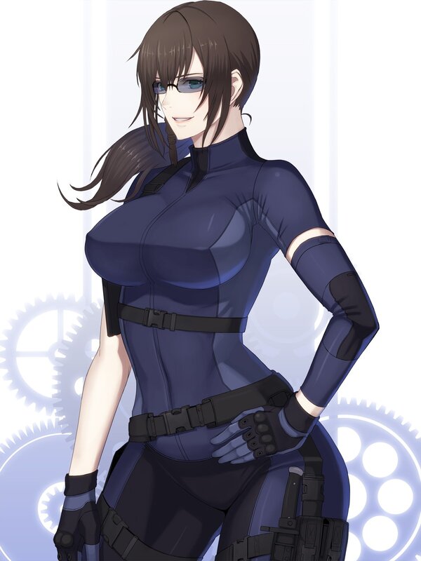 anime woman in tactical suit