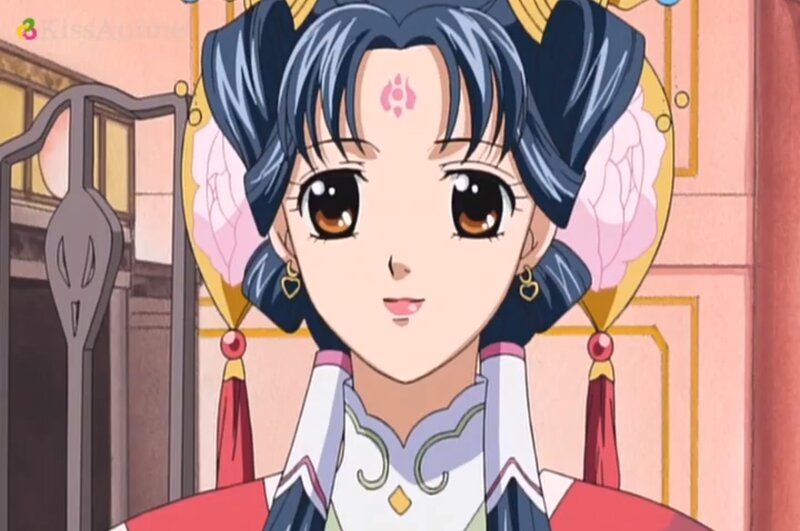 Anime Woman in Traditional Dress — Blue