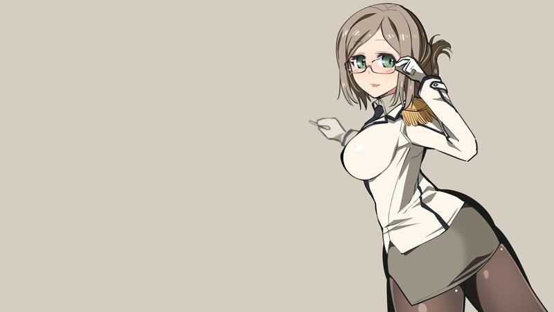Anime Woman in Uniform — Beige