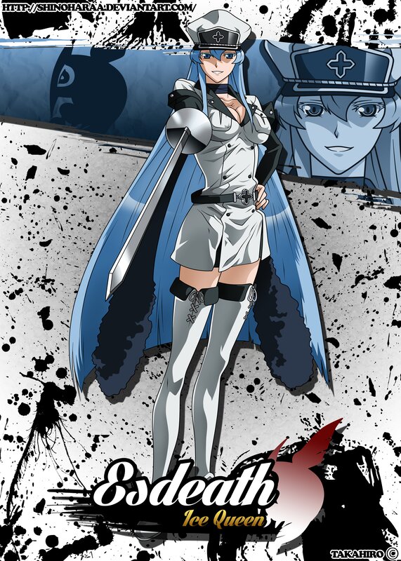 Anime Woman in Uniform — Blue, Dramatic