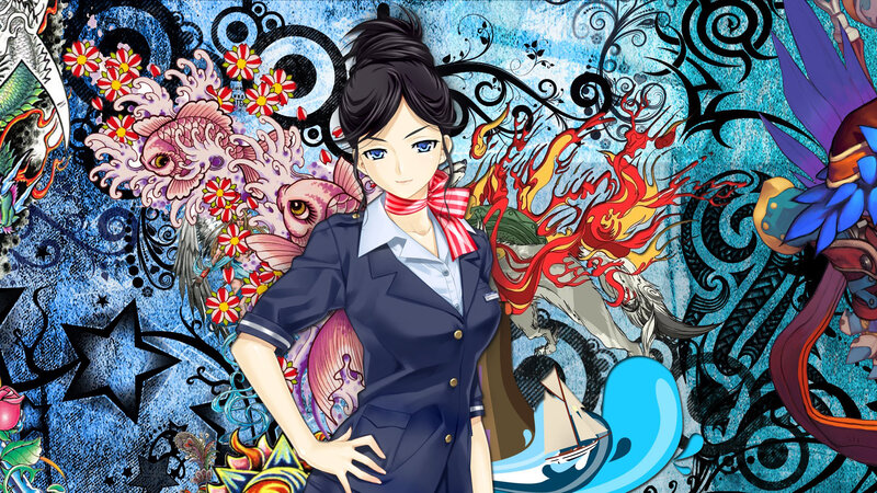 Anime Woman in Uniform — Blue