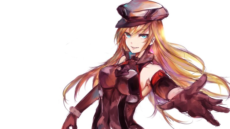 Anime Woman in Uniform — Brown, Confident